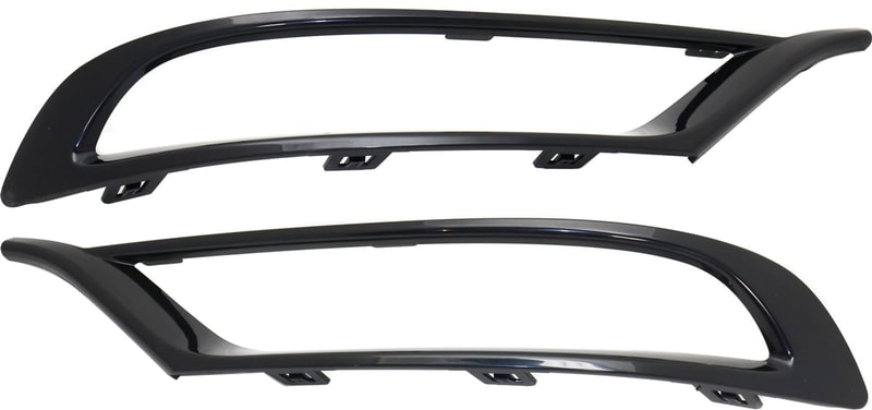 Front Bumper Molding Pair/Set for 2015-2022 Chrysler 300, Right (Passenger) and Left (Driver), Center, Textured Replacement