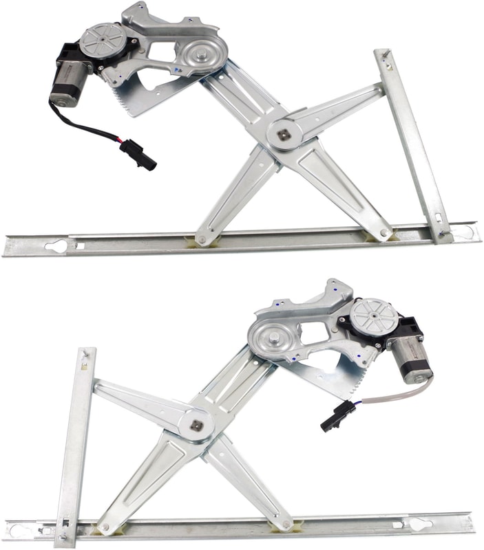 Front Window Regulator Pair/Set with Motor for Chrysler Sebring / Stratus 2001-2006, Right (Passenger) and Left (Driver), Power, Replacement