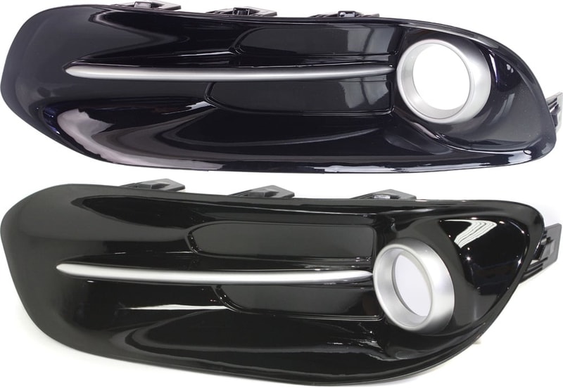 Front Fog Light Molding Pair/Set for Dodge Dart 2013-2016, Right (Passenger) and Left (Driver), Primed (Ready to Paint) Replacement