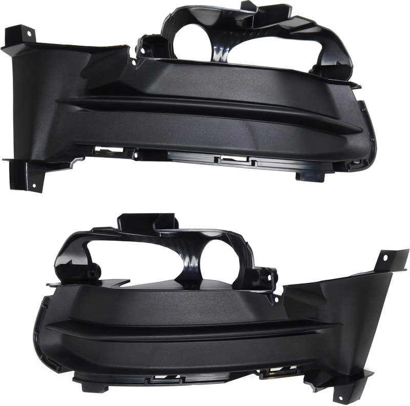 Front Fog Light Cover Pair/Set for Ford Mustang 2015-2017, Black, Right (Passenger) and Left (Driver), without Foglight Opening Cover, Replacement