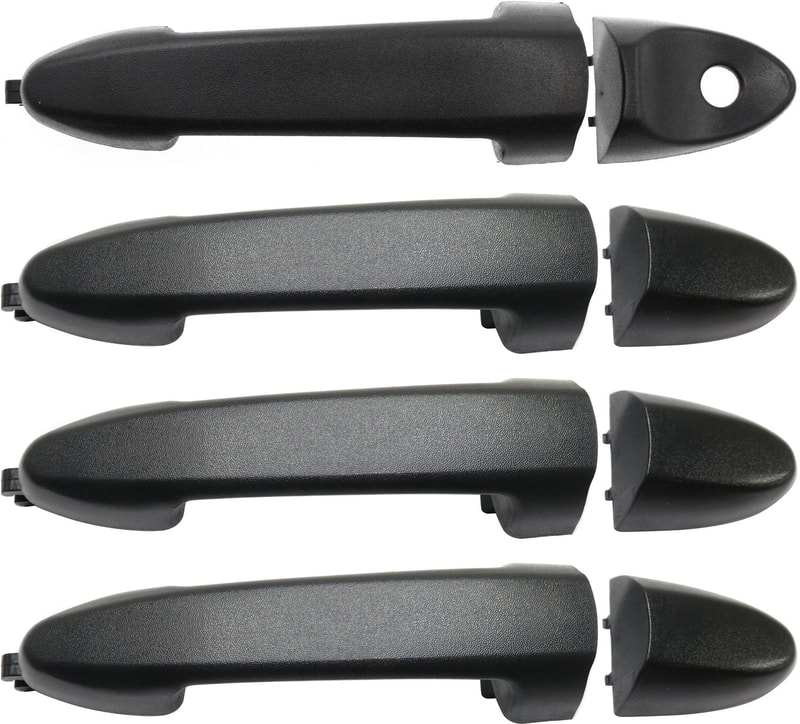 Exterior Door Handle Pair/Set for Ford Mariner (2005-2011), Escape (2008-2012), Right (Passenger) and Left (Driver), Textured Black, Pair/Set of 4 Replacement