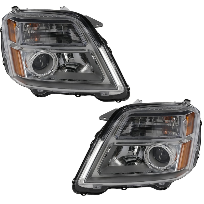 Headlight Assembly for GMC Terrain 2010-2015, Halogen, Right (Passenger) and Left (Driver) Replacement Pair/Set
