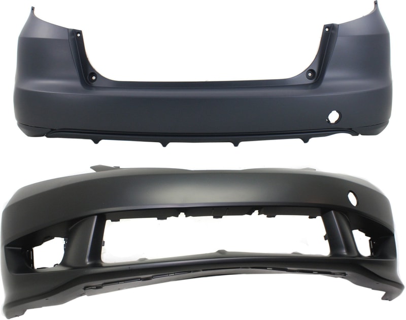 Front and Rear Bumper Cover Set for 2009-2011 Honda Fit Sport Model, Primed (Ready to Paint), Replacement