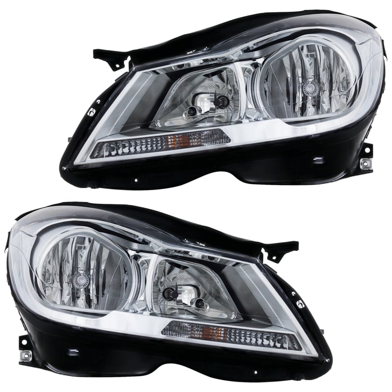 Headlight Assembly for PILOT 2009-2011, Right (Passenger) and Left (Driver) Halogen Headlight Pair/Set, 2-Piece Replacement