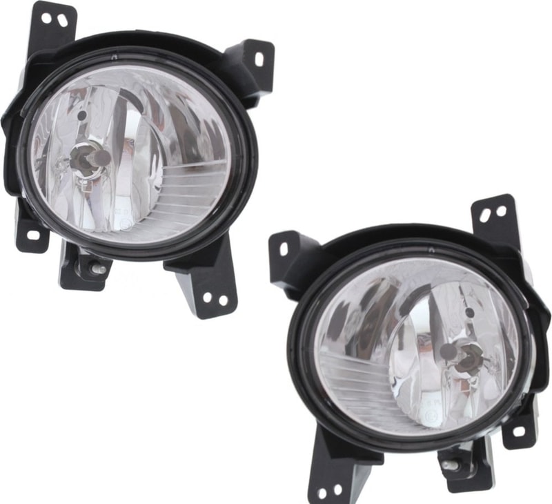Front Fog Light Assembly for 2010-2012 Hyundai Santa Fe, Right (Passenger) and Left (Driver) Replacement Pair/Set