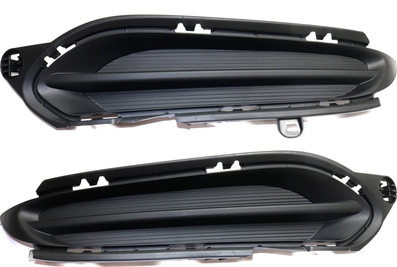 Front Fog Light Cover Pair/Set for Honda HR-V 2016-2018, Textured Black, Right (Passenger) and Left (Driver) Sides, Without Fog Light Hole, Replacement