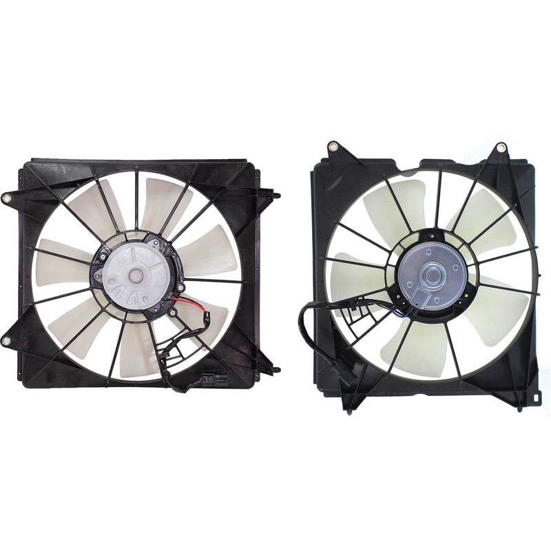 Radiator Fan and A/C Condenser Fan Assembly Pair/Set for 2013-2017 Honda Accord Coupe, Right (Passenger) and Left (Driver), 4-Cylinder Engine, Denso Brand Replacement