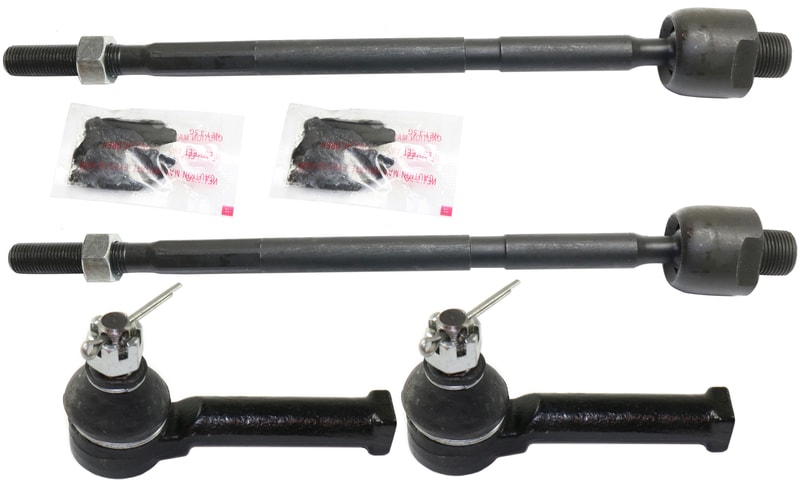 Front Tie Rod Pair/Set for Honda CR-V 2007-2011, Right (Passenger) and Left (Driver), Inner and Outer, Pair/Set of 4, Replacement