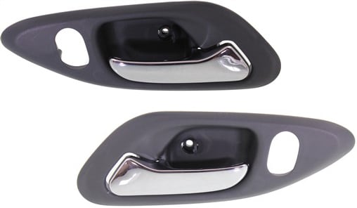Front Door Handle Pair/Set for Honda Accord 1998-2002, Right (Passenger) and Left (Driver), Inside, Chrome Light Gray, Coupe, Replacement