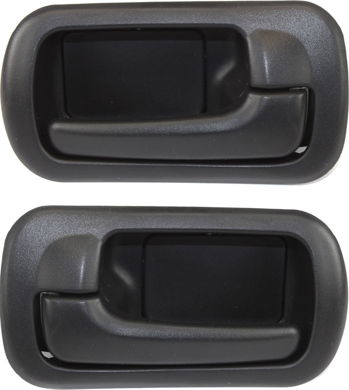 Rear Interior Door Handle Pair/Set for 2001-2005 Honda Civic Sedan, DX/EX/GX/LX/VP Models, Right (Passenger) and Left (Driver), Textured Black Replacement