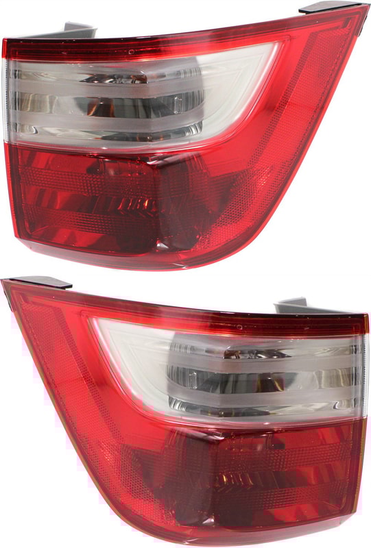 Tail Light Assembly Pair/Set for 2011-2013 Honda Odyssey, Outer, Right (Passenger) and Left (Driver), Replacement