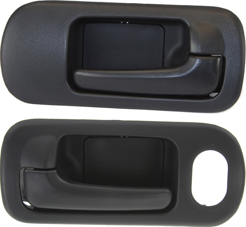 Interior Front Door Handle Pair/Set for 2001-2005 Honda Civic, DX/EX/LX/VP Sedan Models, Right (Passenger) and Left (Driver), Textured Black Replacement