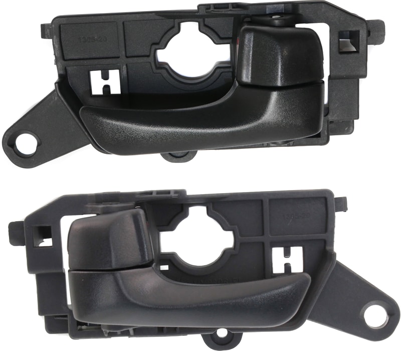 Front Interior Door Handle Pair/Set for Hyundai Sonata 2008-2010, Right (Passenger) and Left (Driver), Textured Black Replacement