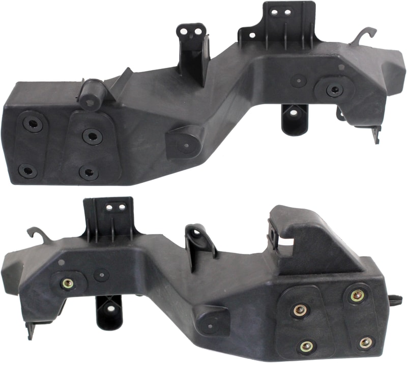 Headlight Bracket Pair/Set for 2011-2013 Jeep Grand Cherokee, Right (Passenger) and Left (Driver), Black Replacement