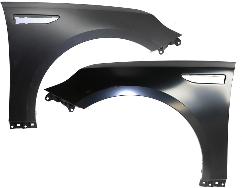 Front Fender Pair/Set for KIA OPTIMA 2016-2020, Right (Passenger) and Left (Driver), Primed (Ready to Paint), Steel, Suitable for 2016-2018 Non-Hybrid, Korea Built; 2016-2020 USA Built and 2017-2020 Hybrid Models Replacement