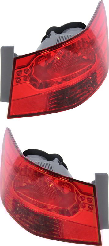 Tail Light Assembly Pair/Set for Kia Forte 2010-2013 Sedan, Outer, Right (Passenger) and Left (Driver), Replacement