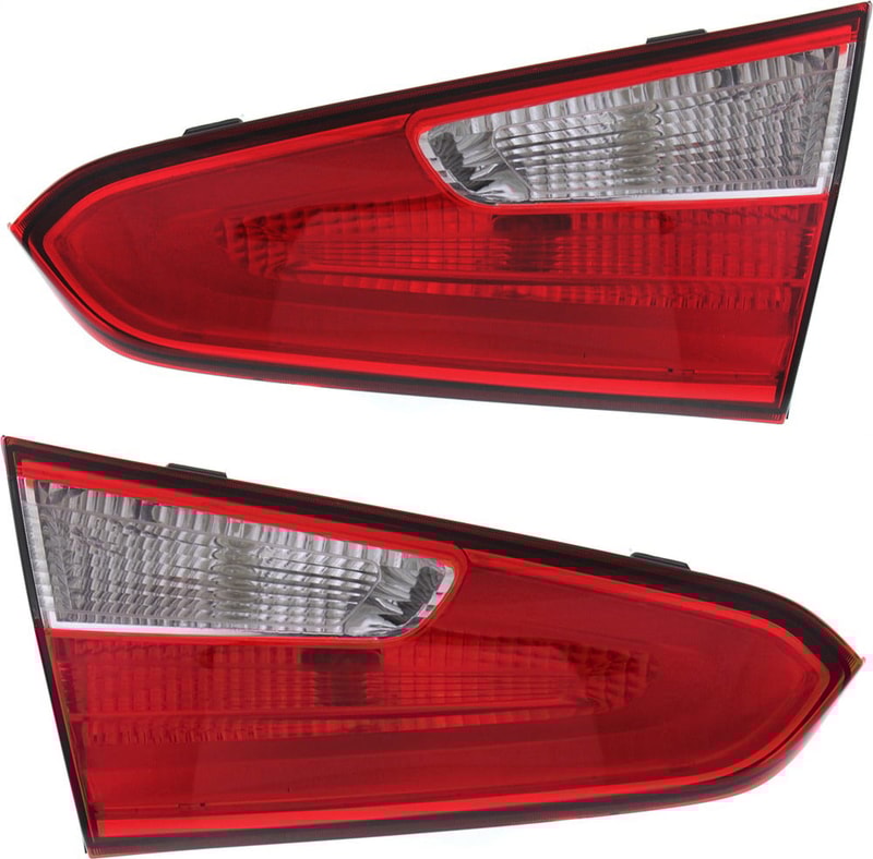 Tail Light Assembly Pair/Set for Kia Forte 2014-2016, Inner Halogen, Right (Passenger) and Left (Driver) Replacement