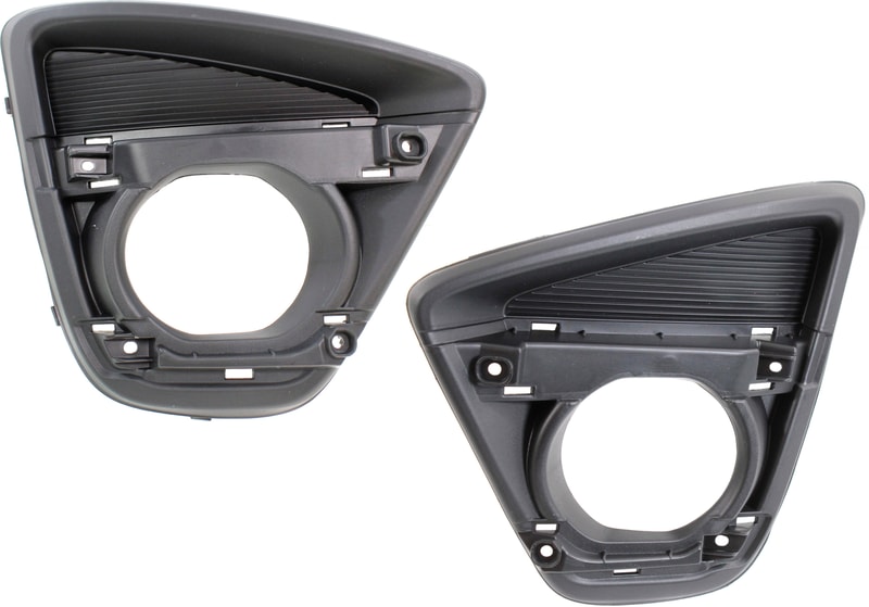 Front Fog Light Molding Pair/Set for 2016 Mazda CX-5, Right (Passenger) and Left (Driver), Textured Black, Standard Type Fog Lights, Replacement