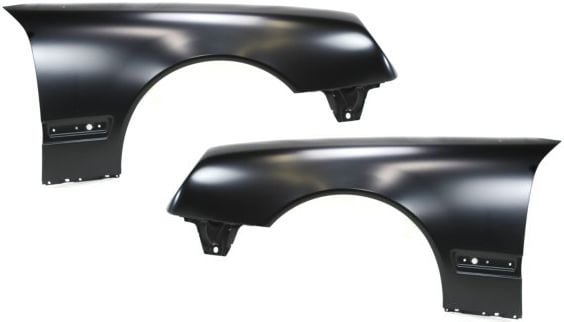 Front Fender Pair/Set for Mercedes-Benz E-Class 2000-2003 Sedan (2000-2002 w/o AMG Package)/Wagon, Right (Passenger) and Left (Driver), Primed (Ready to Paint), Steel Replacement