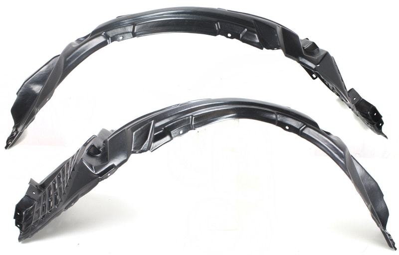 Front Fender Liner Pair/Set for Mitsubishi Lancer 2008-2015, Right (Passenger) and Left (Driver), Evolution Models, Replacement