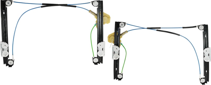 Front Window Regulator Pair/Set for 2002-2004 Mini Cooper, Right (Passenger) and Left (Driver), Without Motor, Power, Hatchback, Replacement