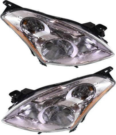 Headlight Assembly Pair/Set for Nissan Altima Sedan 2010-2012, Right (Passenger) and Left (Driver), Halogen, Replacement
