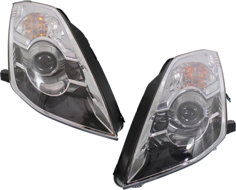 Headlight Assembly for Nissan 350Z 2006-2009, Right (Passenger) and Left (Driver), HID/Xenon with HID Pair/Set, Replacement