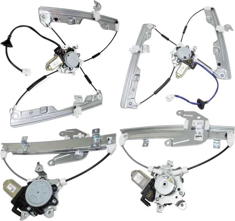 Window Regulator Pair/Set for 2003-2007 Nissan Murano, Front and Rear, Right (Passenger) and Left (Driver), Power, with Motor, Replacement