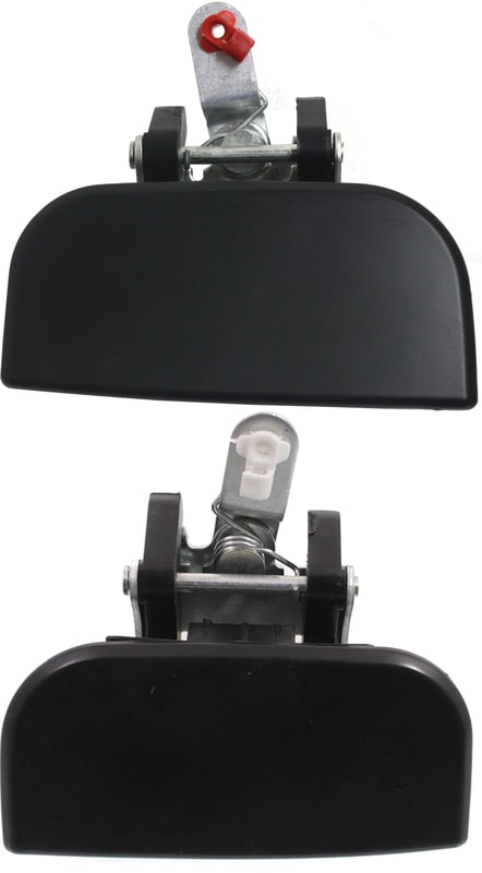 Rear Exterior Door Handle Pair/Set for Nissan Pathfinder 1996-2004, Right (Passenger) and Left (Driver), Smooth Black Replacement