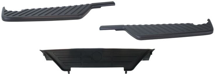 Rear Bumper Step Pad for Nissan Titan 2004-2015, Center, Right (Passenger) and Left (Driver), 3-Piece Set, Textured Black Replacement