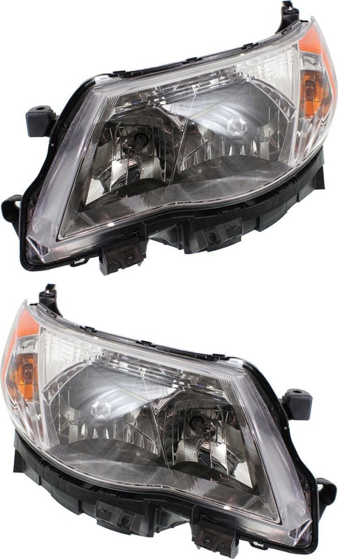 Headlight Assembly for Subaru Forester 2009-2013, Right (Passenger) and Left (Driver), Halogen, Pair/Set, Replacement