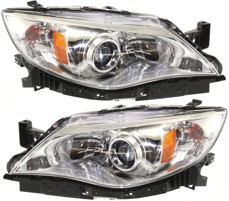 Headlight Assembly Pair/Set for Subaru Impreza 2008-2009, Halogen, Right (Passenger) and Left (Driver), Compatible with 2.5 GT/Outback Sport Models - Replacement