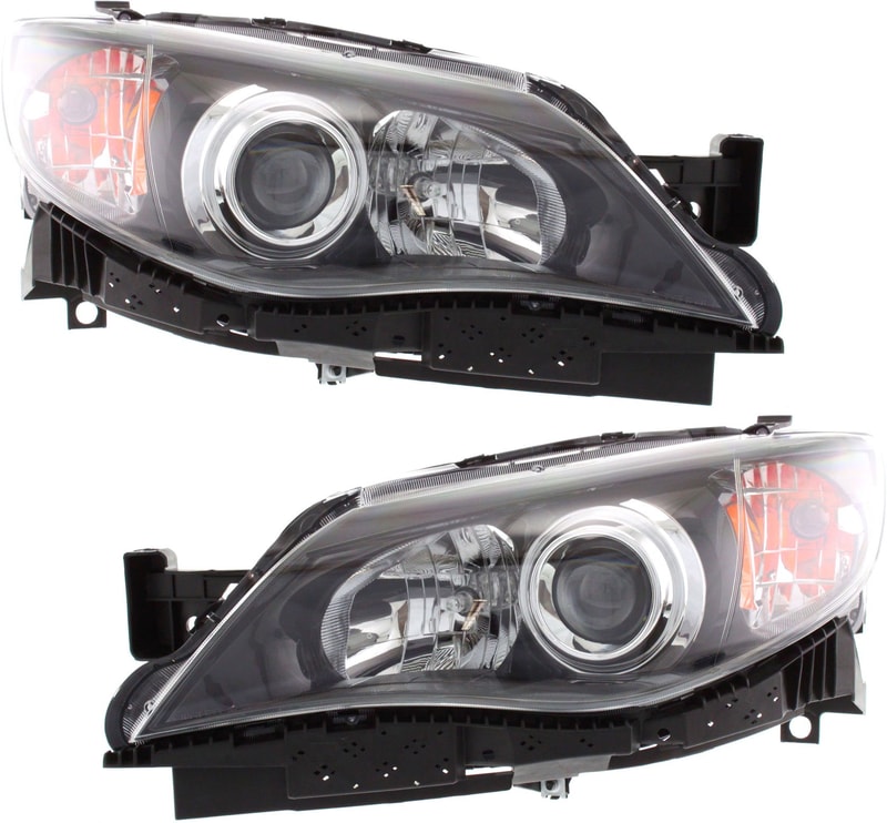 Headlight Assembly Pair/Set for Subaru Impreza 2008-2011, Right (Passenger) and Left (Driver), Halogen, Excluding 2008-2009 2.5 GT/Sport/Outback Sport Models, Replacement
