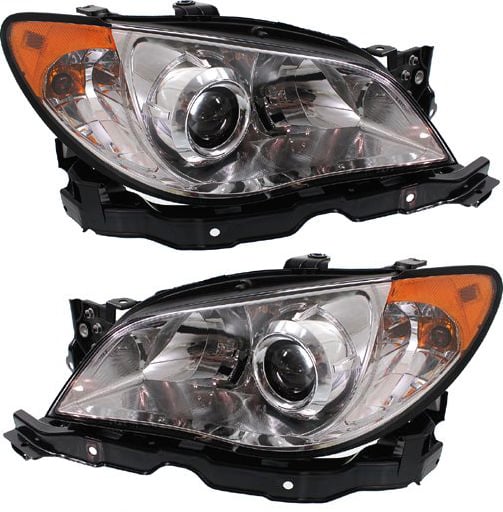 Pair/Set - Headlight Assembly for 2007 Subaru Impreza, Halogen, without HID, Right (Passenger) and Left (Driver) Replacement