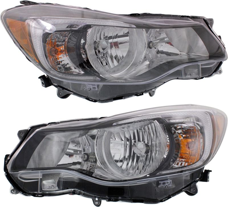 Headlight Assembly for Subaru Impreza 2015-2016, Right (Passenger) and Left (Driver), Halogen Replacement Pair/Set