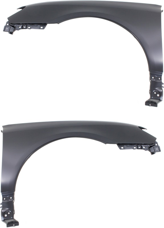 Front Fender Pair/Set for 2006-2007 Subaru Impreza Wagon, Right (Passenger) and Left (Driver), Steel, Primed (Ready to Paint), without Signal Light Hole, Replacement