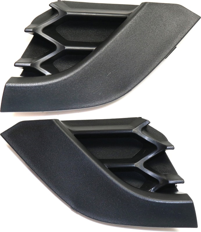 Pair/Set - Front Bumper Tow Hook Cover for Toyota RAV4 2016-2018, Right (Passenger) and Left (Driver), Access Hole Cover, Textured, SE Models Replacement Set