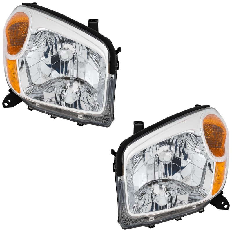 Headlight Lens and Housing Pair/Set for 2004-2005 Toyota RAV4, Right (Passenger) and Left (Driver) Replacement