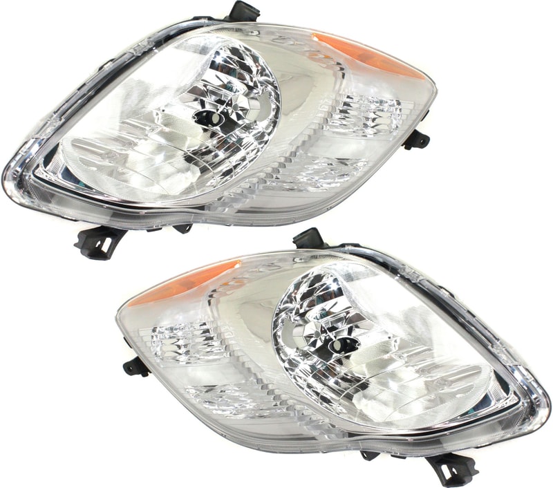 Headlight Pair/Set for 2009-2011 Toyota Yaris, Right (Passenger) and Left (Driver) Replacement
