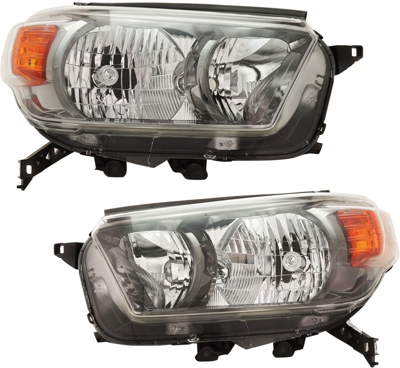 Headlight Pair/Set for Toyota 4Runner SR5/Trail Models (2010-2013), includes Right (Passenger) and Left (Driver) Lights, Lens and Housing Replacement