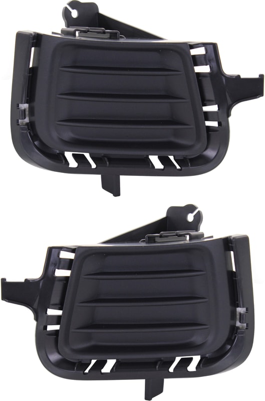 Front Fog Light Cover for Toyota Prius C 2012-2014, Textured Black, Right (Passenger) and Left (Driver) Sides, without Fog Light Hole, Replacement Pair/Set