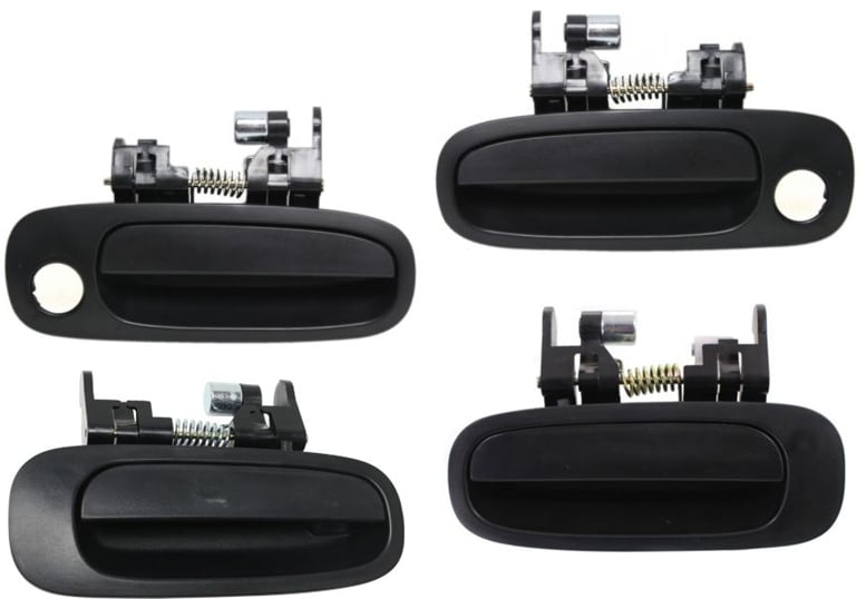 Front and Rear Outside Door Handle for Toyota Corolla/Prizm 1998-2002, Right (Passenger) and Left (Driver), Textured Black Pair/Set of 4 Replacement