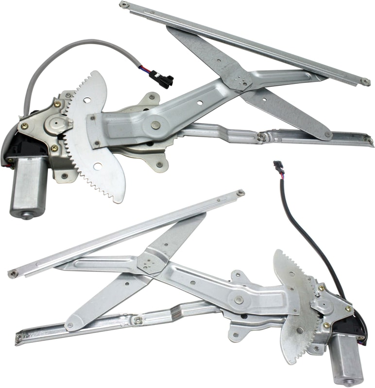 Pair/Set - Front Window Regulator for Toyota Corolla / Prizm 1998-2002, Right (Passenger) and Left (Driver), Power, With Motor, Replacement Set