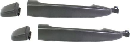 Rear Exterior Door Handle and Cover Pair/Set for 2004-2010 Toyota Sienna, Right (Passenger) and Left (Driver), Sliding, Primed (Ready to Paint) Replacement