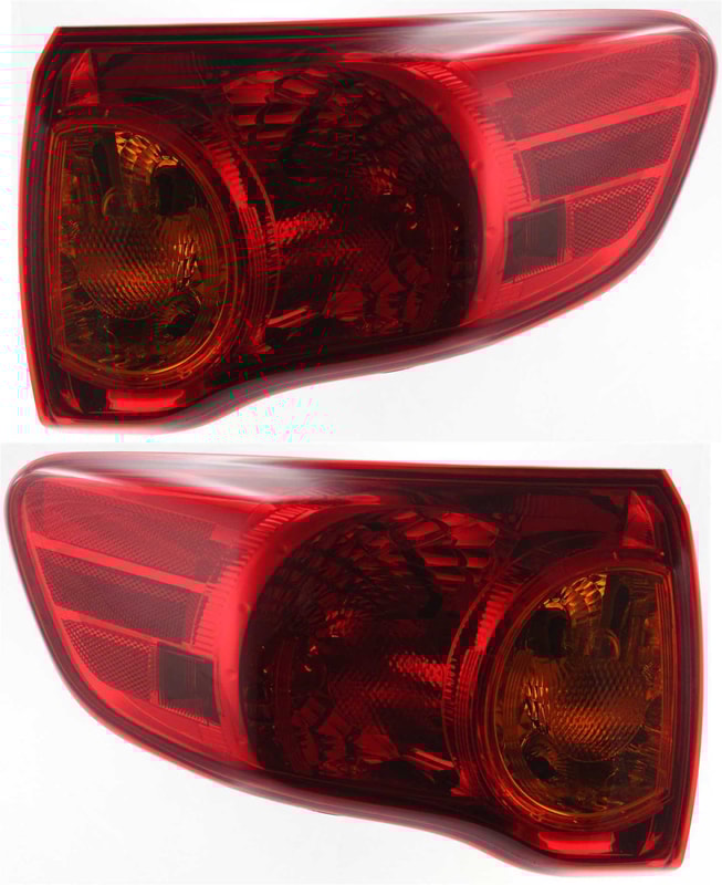 Outer Tail Light Assembly Pair/Set for 2009-2010 Toyota Corolla, Left (Driver) and Right (Passenger), Suitable for Canada-Built Vehicles, Replacement