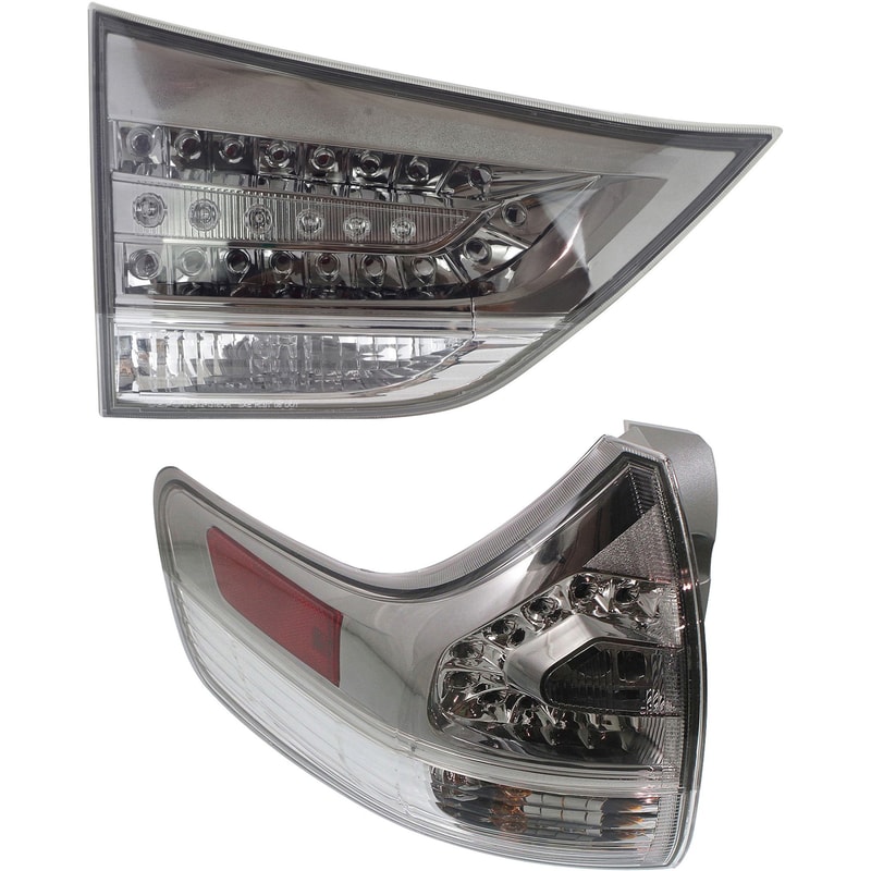 Tail Light Set for 2011-2020 Toyota Sienna, Left (Driver) Inner and Outer, Halogen Replacement