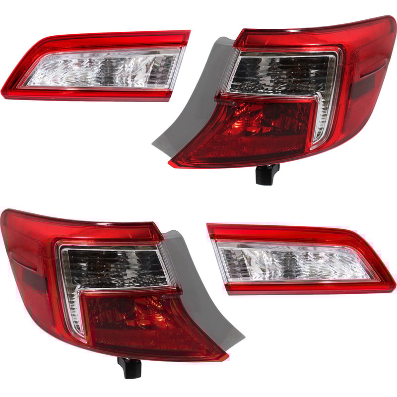 Tail Light Inner and Outer Pair/Set for Toyota Camry 2012-2014, Right (Passenger) and Left (Driver) Replacement