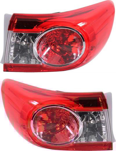 Tail Light Pair/Set for Toyota Corolla 2011-2013, Right (Passenger) and Left (Driver), Outer, Lens and Housing, Japan Built Vehicle Replacement