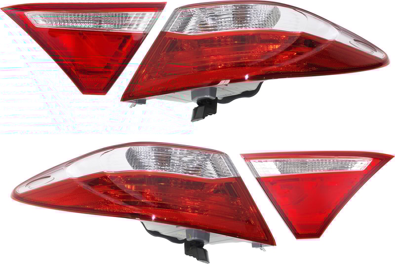 Tail Light Pair/Set for 2015-2017 Toyota Camry, Inner and Outer, Right (Passenger) and Left (Driver), Replacement