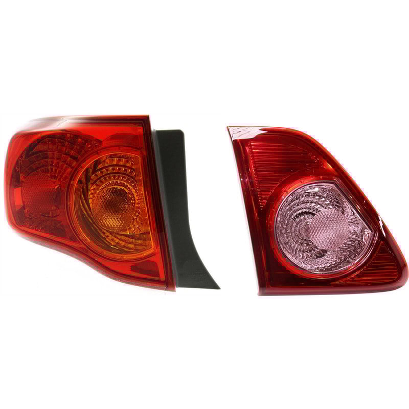 Tail Light Set for Toyota Corolla 2009-2010, Inner, Halogen, Left (Driver) Side Replacement